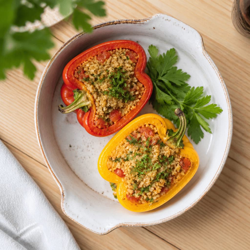 Gefüllte Paprika mit Bulgur