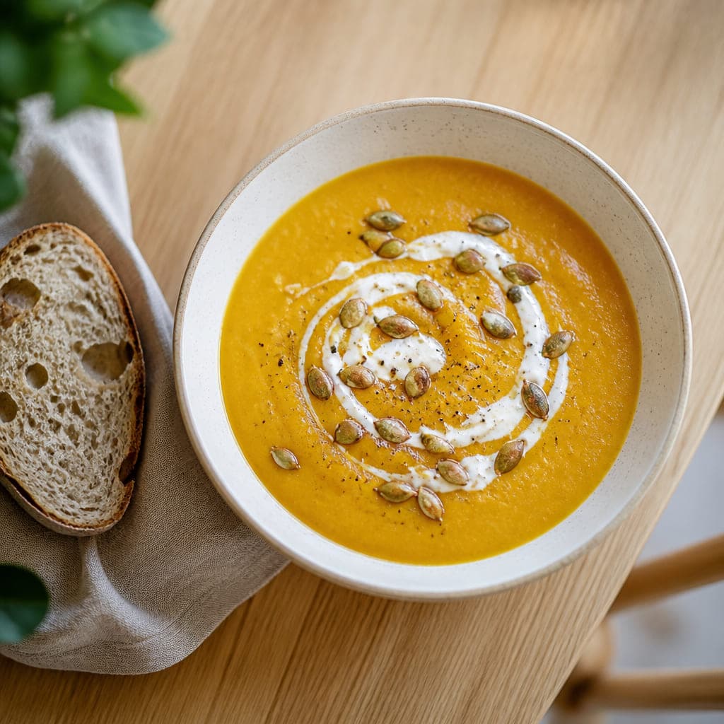 Kürbissuppe mit Kernen